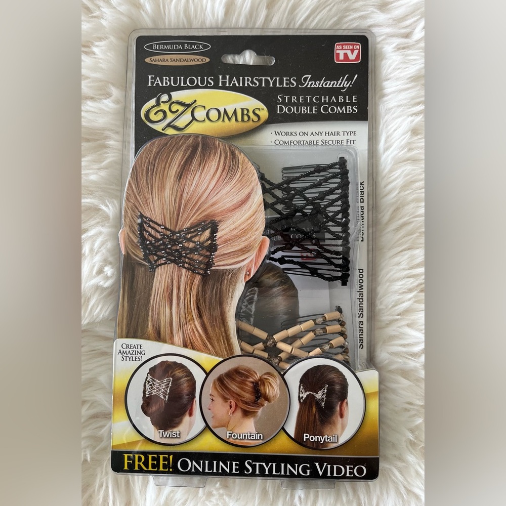 EZ COMBS Stretchable Double Hair Styling Combs-2 Pack